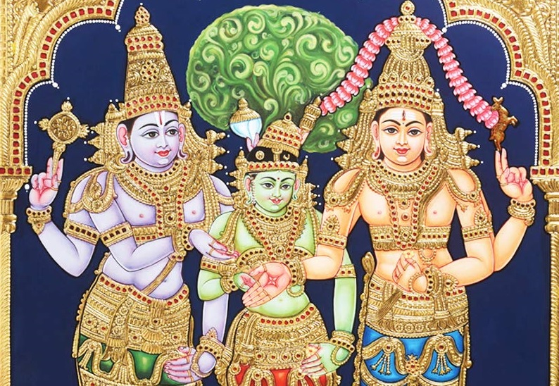 Maha Vishnu, Devi Parashakti and Paramashiva